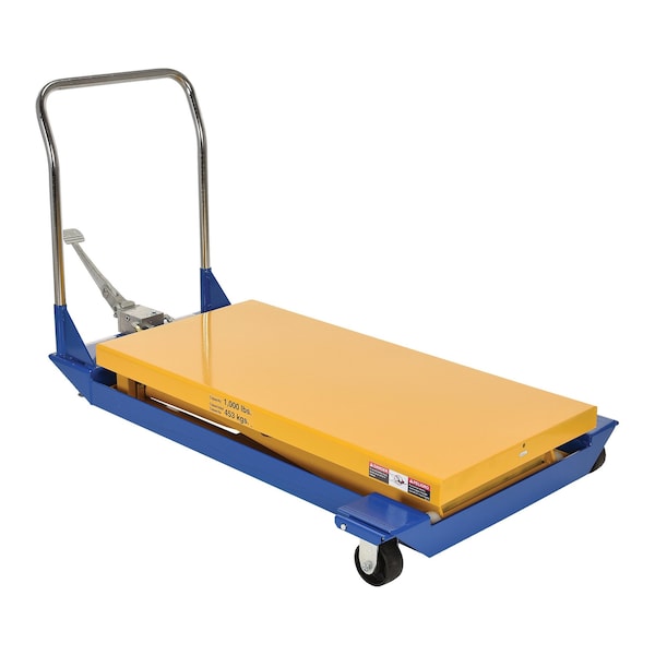 Foot Pump Scissor Cart, 1000 lb. Cap, 48"W, 24"L